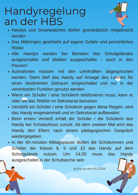 Eine Übersicht über die Handyregeln an der Hasselbrink-Schule